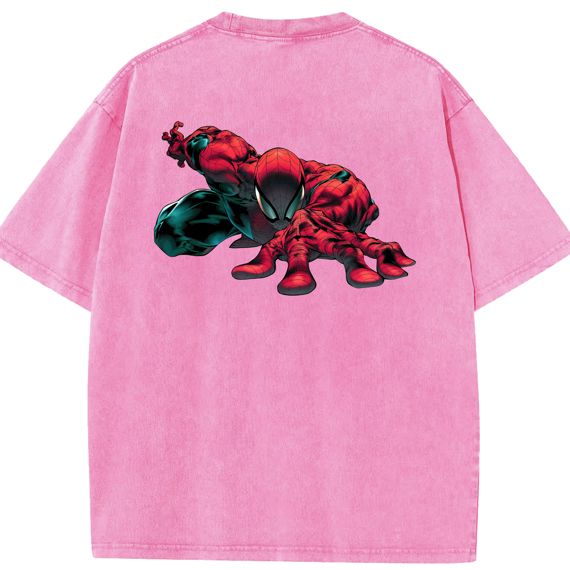 （画像用） Spider Man スパイダーマン 綿100% ヴィンテージ風 半袖Tシャツ（背面プリント）